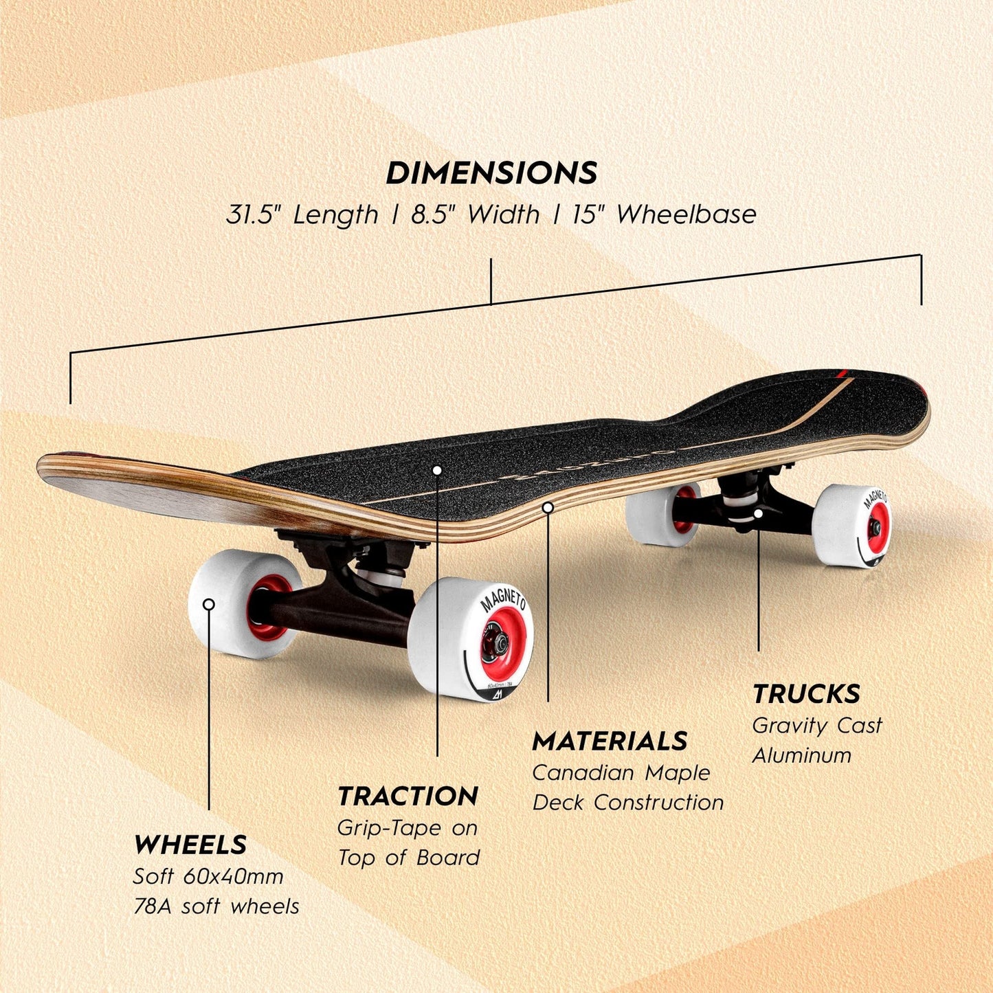 SUV Skateboard - 31" x 8.5" - Natural