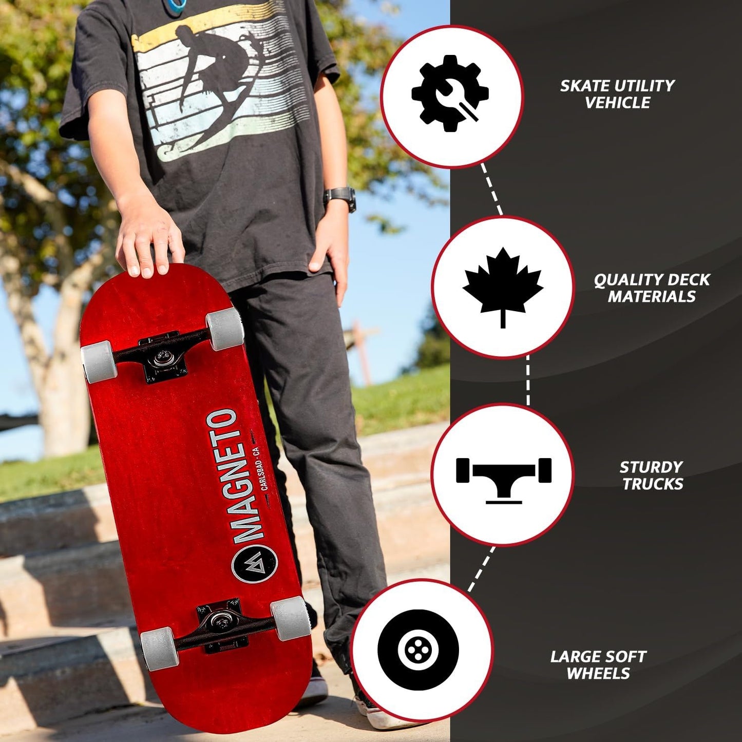 SUV Skateboard - 31" x 8.5" - Red