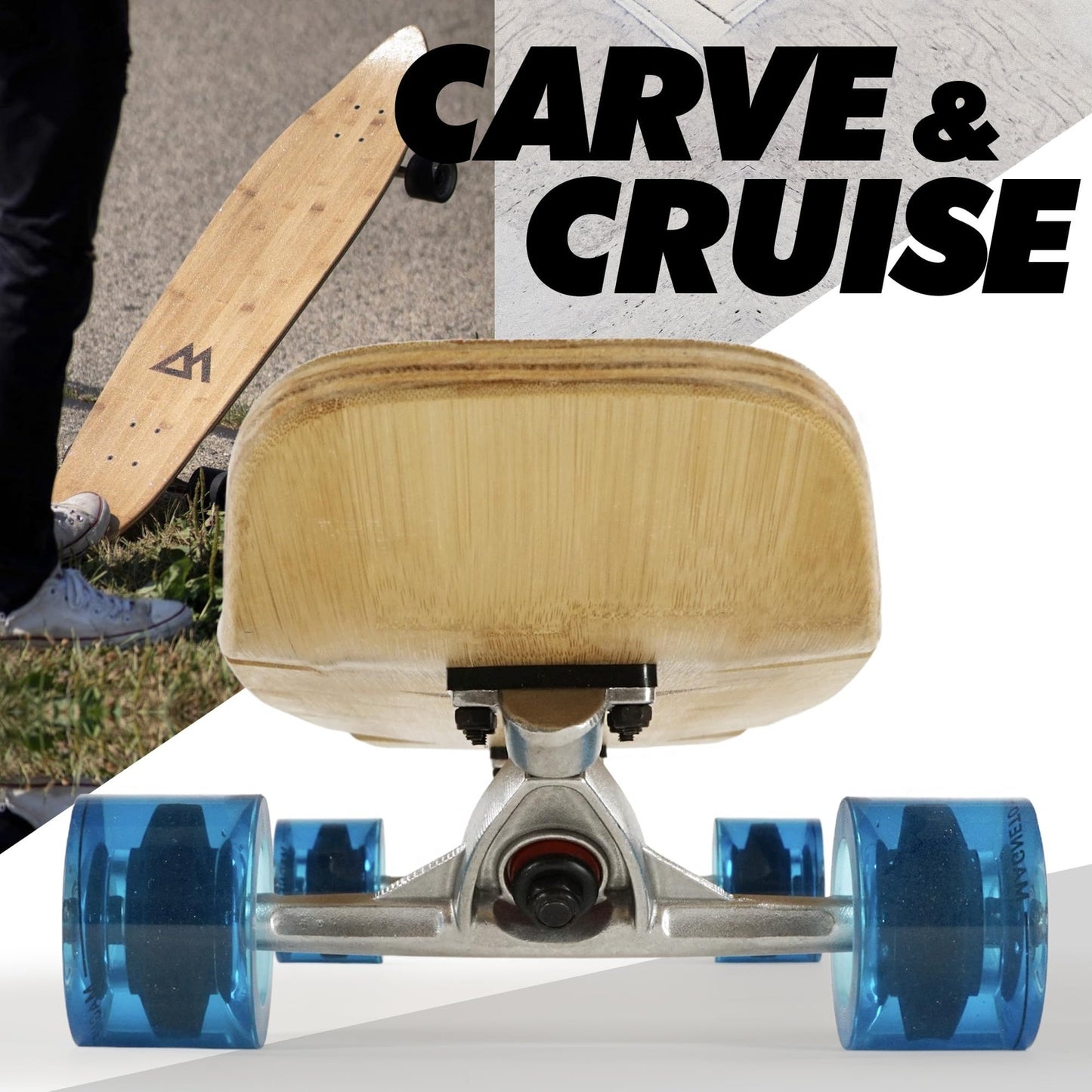 44 inch Kicktail Cruiser Longboard Skateboard - Blue