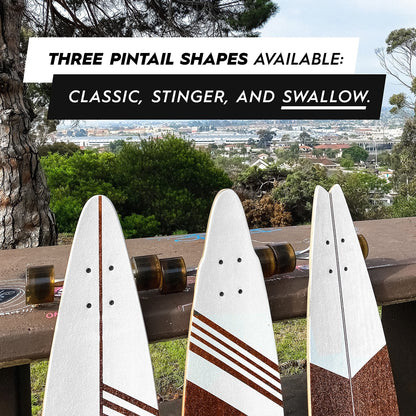 40 Inch Pintail Longboard Skateboard - Pintail Swallow